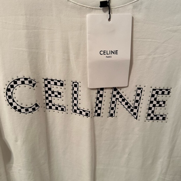 Checkered logo designer women’s tee - Picture 2 of 2